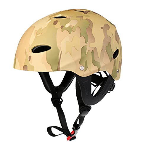 Wassersportsicherheit Helm Einstellbare Schutzhaube Kanu Kayak Schützt Kinder Und Erwachsene Gleichermaßen, Armeegrün Camo, M Wassersportsicherheit Helm Einstellbare Schutzhaube Kanu Kayak Schützt Kinder Und Erwachsene Gleichermaßen, Armeegrün Camo, M von Colcolo
