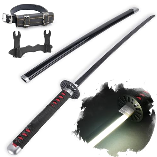 Cold Blade Light Up Demon Slayer Schwert – wiederaufladbar, 101,6 cm Kunststoff Anime Replik Light Up Katana mit Gürtel & Ständer – Tanjiro Schwert von Cold Blade