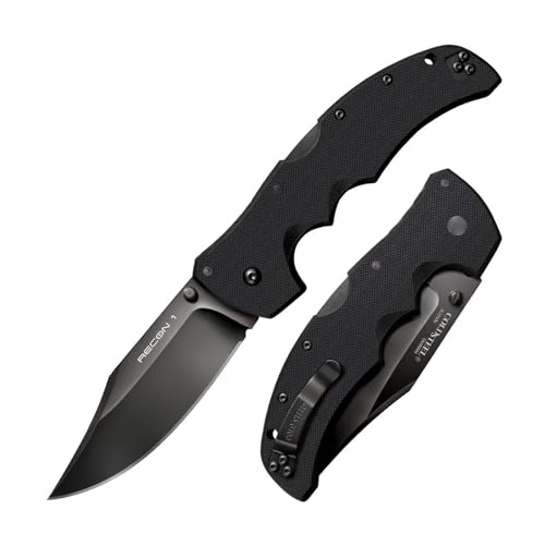 Cold Steel, Recon 1 Lockback Clip, Klappmesser, Clip Point Klinge, Taschenmesser, Griff: G10, S35VN Klingenstahl, scharfes Messer für Outdoor, Camping, Schnitzen, Schwarz Cold Steel, Recon 1 Lockback Clip, Klappmesser, Clip Point Klinge, Taschenmesser, Griff: G10, S35VN Klingenstahl, scharfes Messer für Outdoor, Camping, Schnitzen, Schwarz von Cold Steel