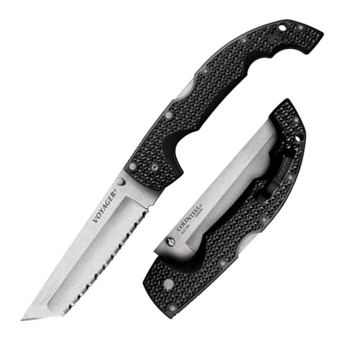 Cold Steel, XL Voyager Lockback Tanto, Klappmesser, Tanto Klinge, Taschenmesser, Griff: Griv EX, AUS-10A Klingenstahl, scharfes Messer für Outdoor, Camping, Schnitzen Cold Steel, XL Voyager Lockback Tanto, Klappmesser, Tanto Klinge, Taschenmesser, Griff: Griv EX, AUS-10A Klingenstahl, scharfes Messer für Outdoor, Camping, Schnitzen von Cold Steel