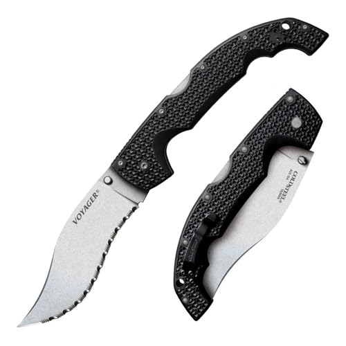 Cold Steel, XL Voyager Lockback Vaquero, Klappmesser, AUS-10A Klingenstahl, Taschenmesser, Griff: Griv EX, Lanyardloch, scharfes Messer für Outdoor, Camping, Schnitzen Cold Steel, XL Voyager Lockback Vaquero, Klappmesser, AUS-10A Klingenstahl, Taschenmesser, Griff: Griv EX, Lanyardloch, scharfes Messer für Outdoor, Camping, Schnitzen von Cold Steel