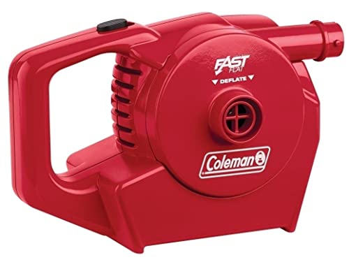 Coleman Luftpumpe elektrische Wiederaufladbar inklusive 12V und 230V Ladegerät, Rot, 2000019878 von Coleman