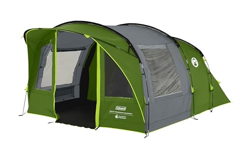 Coleman Rocky Mountain 5 Blackout Zelt | 5 Personen Familien-Tunnelzelt mit 2 speziell abgedunkelten Schlafkabinen und Wohnbereich | 5 Mann Campingzelt | 4500 mm wasserdicht | Eingenähte Bodenplane von Coleman