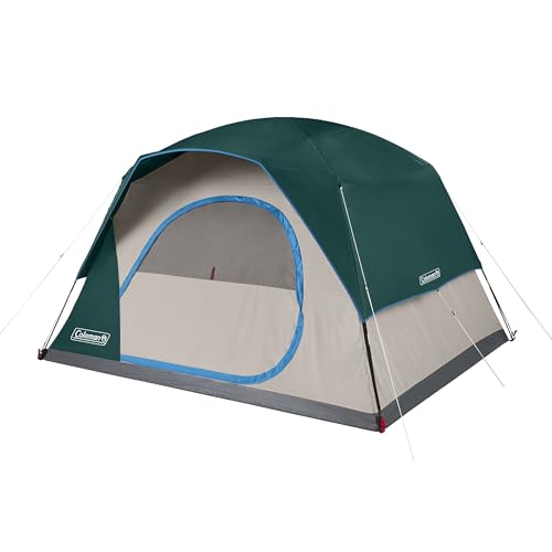 Coleman Skydome-Zelt mit 5-minütiger Einrichtung, wetterfestes Zelt für 6 Personen mit Regenschutz und Tragetasche, 20% mehr Kopffreiheit als herkömmliche Vordächer von Coleman