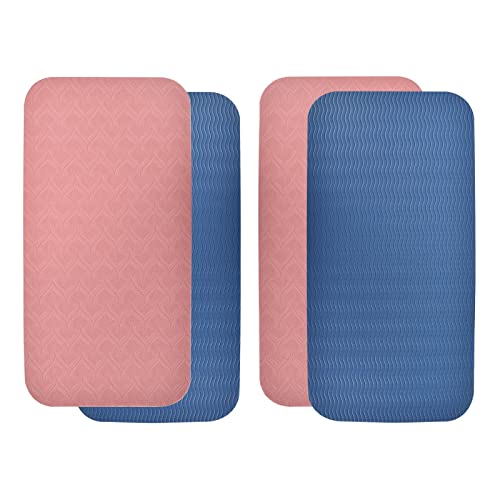 2 Stücke Kniekissen Yoga, Fitness Yoga Knieschützer Rutschfest Yogamatten TPE Knieschoner Matte Verschleißfesteschützt die Knie, Hände, Handgelenke und Ellbogen, 34 * 17 * 1 cm blau von Colexy