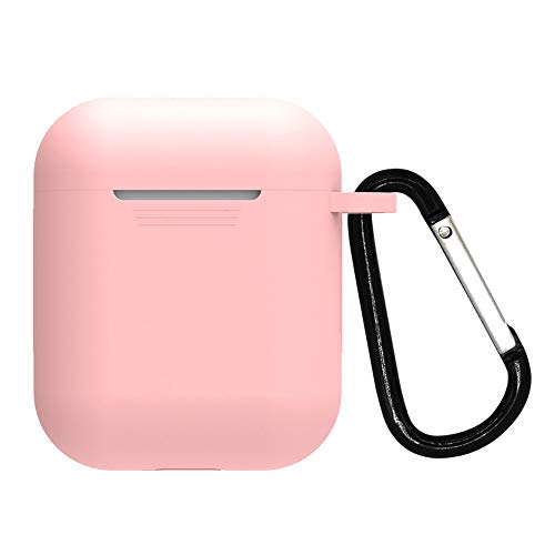 Für AirPods Hülle, Colorful Airpods Schutzhülle Airpods Case Airpods Silikonhülle Abdeckung Haut für Apple AirPods Ladekoffer (8 Pink mit Karabiner) von Colorful Elektronik