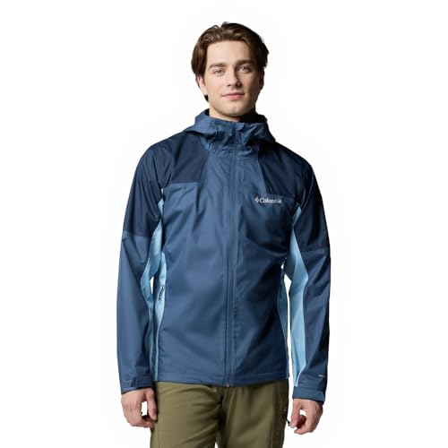 Columbia Men's Inner Limits 3 Jacket, Waterproof Rain Jacket, Dark Mountain/Coll Navy/Ripple Blue, L von Columbia