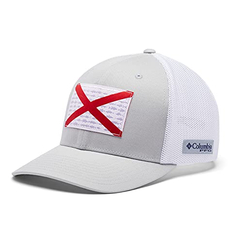 Columbia PFG Mesh Ball Cap High Crown, Cool Grey/White/AL Fish Flag Large/X-Large von Columbia