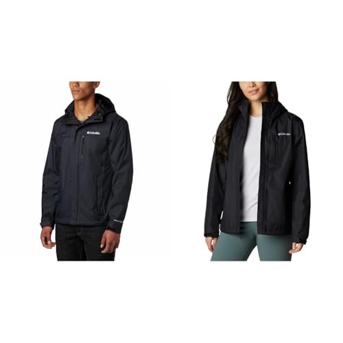 Columbia Pouring Adventure II Jacket Wasserdicht Regenjacke für Herren, Schwarz, M & Damen Wasserdicht Regenjacke, Black (Latest Collection), M von Columbia