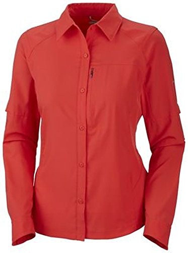 Columbia Silver Ridge Langarm-Shirt für Damen (erweiterte Größe), roter Hibiskus, 1X von Columbia
