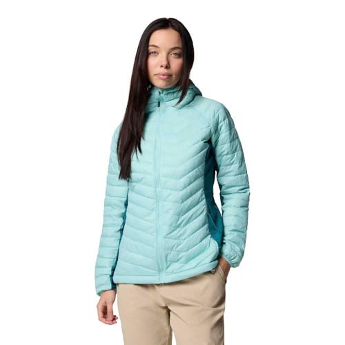 Columbia Women's Powder Pass 2 Hybrid Hooded Jacket, Hooded Puffer Jacket, Spray/River Blue, M von Columbia