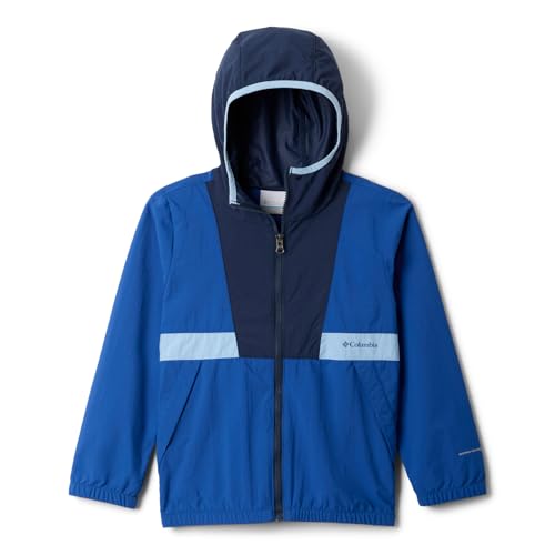 Columbia Youth Boys Spire Valley Windbreaker, Lightweight Windbreaker Jacket, Mountain Blue/Coll Navy/Ripple Blue, S von Columbia