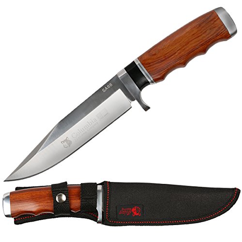 Columbia feststehendes Jagdmesser aus rostfreiem Edelstahl mit Tasche, braun, Outdoor-Messer Columbia feststehendes Jagdmesser aus rostfreiem Edelstahl mit Tasche, braun, Outdoor-Messer von Columbia