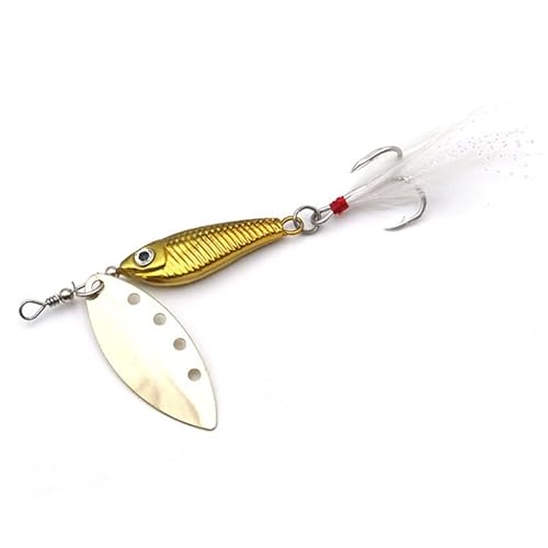 1 Stück 12 g 15 g Spinner Spoon Metallköder Fishin Lure Pailletten Crankbait Spoon Köder for Bass Forelle Barsch Pike Rotating Fishing (Color : E 15g) von Comcapy