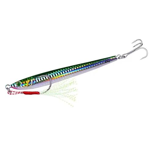 1pc Slow Jig 7g 14g 21g 28g 40g 60g Metall Jig Lure Jigging Löffel Angeln Hartköder mit Haken Shore Casting Angelköder Tackle (Color : 2, Size : 60g-12cm) von Comcapy