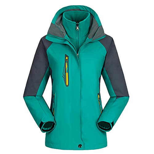 Comcrib Damen 3 in 1 Jacke Funktionsjacke Winddicht wasserdichte Regenjacke Atmungsaktive Outdoorjacke Sport Wanderjacke mit Abnehmbarer Kapuze Herbst Winter von Comcrib