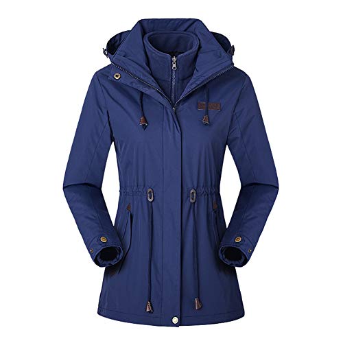 Comcrib Damen 3 in 1 Jacke Warme Skijacke Winter Fleece Jacke Atmungsaktiv Winddicht wasserdichte Jacke Outdoor Wanderjacke Wintermantel zum Wandern Skifahren von Comcrib