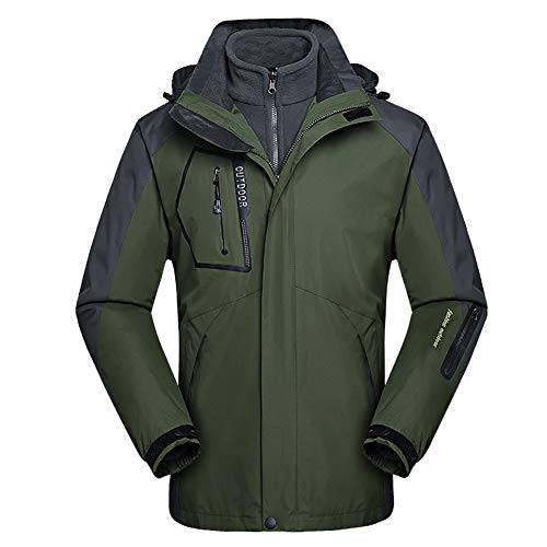 Comcrib Herren 3 in 1 Outdoorjacke Winddicht wasserdichte Skijacke Warme Funktionsjacke Wanderjacke Winterjacke für Trekking Bergsteigen Skifahren von Comcrib