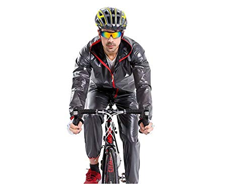 Comcrib Regenjacke Radfahren Wasserdicht Regenmantel Windstopper Atmungsaktiv Verschleißfest Zip Hoodie Outdoor Regenanzug für Damen Herren von Comcrib