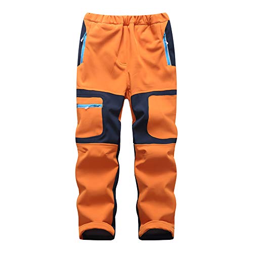 RPixc Kinder Softshellhose Atmungsaktiv Wasserdicht Warme Jungen Mädchen Skihose Wanderhose Winddichte Funktionshose Outdoorhose Trekkinghose 105-165 von Comcrib