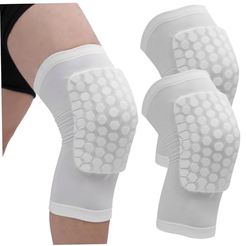 Kniepolster 1 Paar atmungsaktives Schweiß-absorbent-Kneepads mit Wabenpolster ohne Schlupfelastik Unisex weiße Kniescheibe für Laufen, Basketball, Fußball und mehr, L, Kneepads, Kniepolster von Comebachome