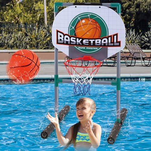 Pool -Basketball -Hoop, Pool -schwimmender Basketball -Reifen mit Bällen, Sommerbasketball -Hoop für Pool, Pool -Wasserbasketball -Hoop (18x18x26in) von Comebachome