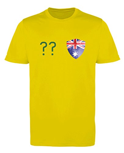 Comedy Shirts - Australien Trikot - Wappen: Klein - Wunsch - Herren Trikot - Gelb/Dunkelgrün Gr. 3XL von Comedy Shirts