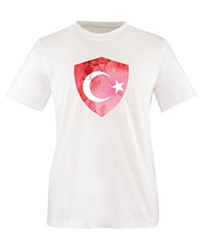 Comedy Shirts - Türkei Trikot - Wappen: Groß - Wunsch - Kinder T-Shirt - Weiss/Rot Gr. 122-128 von Comedy Shirts