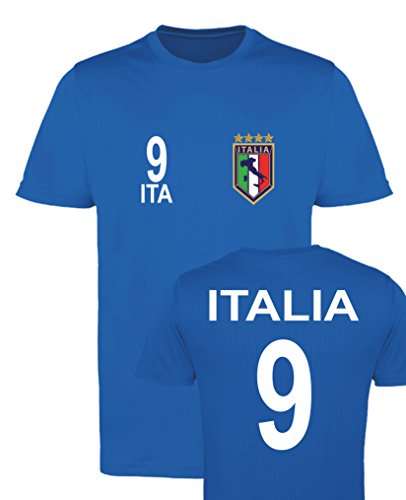 WM EM Trikot - ITALIA 9 - Herren T-Shirt - Royalblau Gr. L von Comedy Shirts