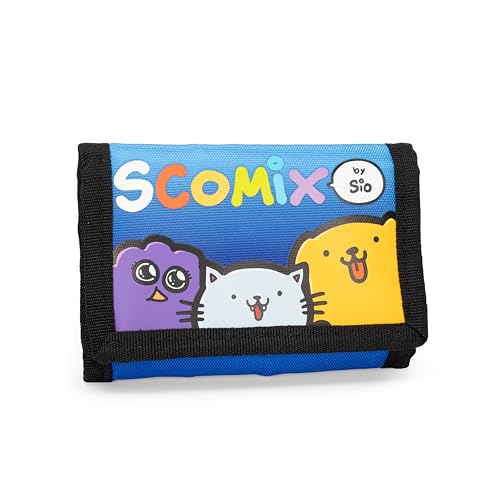 Comix SComix by Sio Scottecs Geldbörse mit praktischem Klettverschluss, Geldbörse mit Außentasche und Innenfächern, Geschenkidee für Kinder und Jugendliche, 13 x 8,5 cm, Blau, blau, Taglia Unica, Comix SComix by Sio Scottecs Geldbörse mit praktischem Klettverschluss, Geldbörse mit Außentasche und Innenfächern, Geschenkidee für Kinder und Jugendliche, 13 x 8,5 cm, Blau, blau, Taglia Unica, von Comix