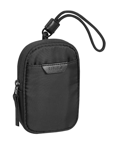 Comix U - Mini Pouch, Mehrzweck-Mini-Tasche für Handy/Schlüsselanhänger, mit 3 Kartenfächern, offene Fronttasche, ideal zum Befestigen am Gürtel oder Handgelenk, 9,5 x 15 x 2,5 cm, Schwarz, Schwarz, von Comix
