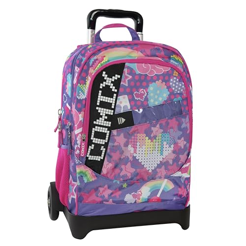 Comix Ultra Bright Schulrucksack Trolley, abnehmbar, mit LED-Schriftfeld, große Fächer, austauschbare Räder, verstellbarer Griff, gepolsterte Schultergurte, vorgeformter Boden, 34 x 52 x H 22 cm, Comix Ultra Bright Schulrucksack Trolley, abnehmbar, mit LED-Schriftfeld, große Fächer, austauschbare Räder, verstellbarer Griff, gepolsterte Schultergurte, vorgeformter Boden, 34 x 52 x H 22 cm, von Comix