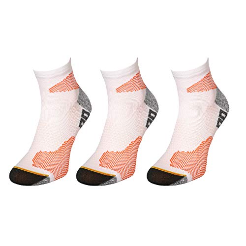 Comodo - Laufsocken Herren & Damen atmungsaktiv | 3 Paar Thermo Sneakers kurz Socken für langes Laufen/Joggen | Sportsocken für Sommer & Winter RUN1 gr 39-42 weiß/orange von Comodo