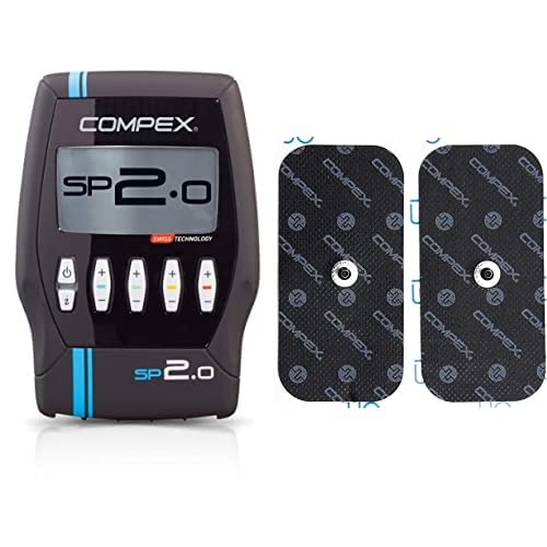Compex SP 2.0 Muskelstimulationsgerät, Schwarz EASYSNAP Performance ELEKTRODEN 50x100MM, Blau, 50 x 100 mm von Compex