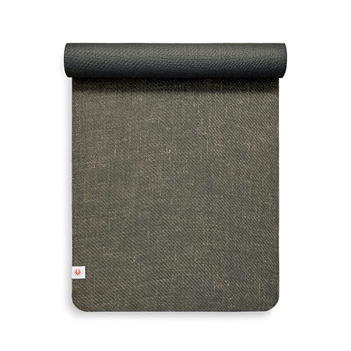 Hochwertige rutschfeste Yogamatte, nachhaltige Jute und Naturkautschuk, ethische Öko-Yoga-Übungsmatte (Space Black) von Complete Unity Yoga