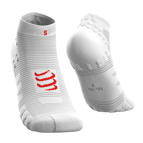 Compressport Herren V3 Sock Low Laufsocke Tief, Weiß, T2 von COMPRESSPORT