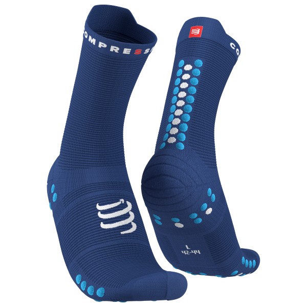 Compressport - Pro Racing Socks V4.0 Run High - Laufsocken Gr T2 - EU: 39-41 blau von Compressport