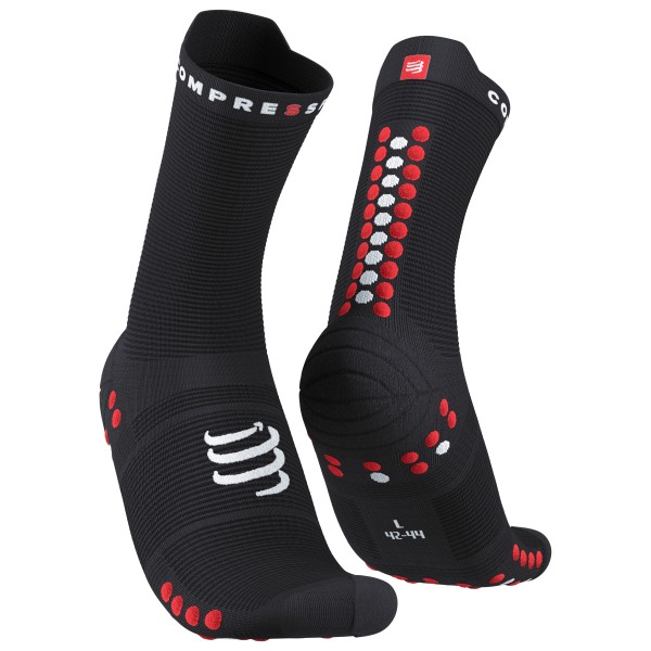 Compressport - Pro Racing Socks V4.0 Run High - Laufsocken Gr T3 - EU: 42-44 schwarz von Compressport