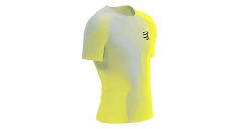 compressport performance kurzarmshirt gelb   weis von Compressport