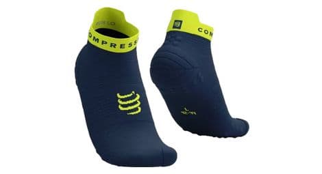 compressport pro racing socks v4 0 run low blau grun von Compressport