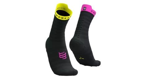 compressport pro racing v4 0 ultralight run high socken schwarz gelb pink von Compressport