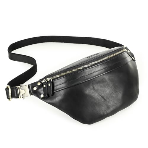 Contacts Brusttasche aus echtem Leder für Herren, kleine Umhängetasche, lässiger Tagesrucksack, Gürteltasche für Radfahren, Wandern, Reisen, Schwarz 2.0 Contacts Brusttasche aus echtem Leder für Herren, kleine Umhängetasche, lässiger Tagesrucksack, Gürteltasche für Radfahren, Wandern, Reisen, Schwarz 2.0 von Contacts