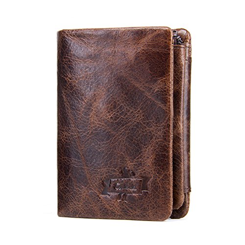 Contacts Echtes Leder-Männer Bifold Trifold Münzen-Halter-Mappen-Geldbeutel Dunkelbraun Contacts Echtes Leder-Männer Bifold Trifold Münzen-Halter-Mappen-Geldbeutel Dunkelbraun von Contacts