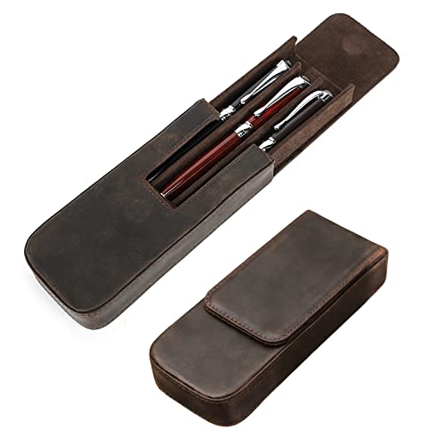 Contacts Herren Echtes Leder Stiftetui, Vintage 3 Stifthalters, Stift Schutzhülle für Reisen, Elegante Schreibtischzubehör Pounch, Bleistifte Organizer Box Contacts Herren Echtes Leder Stiftetui, Vintage 3 Stifthalters, Stift Schutzhülle für Reisen, Elegante Schreibtischzubehör Pounch, Bleistifte Organizer Box von Contacts