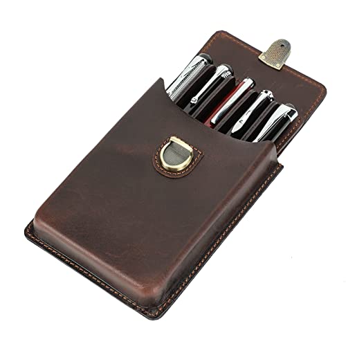 Contacts Herren Echtes Leder Stiftetui, Vintage 5 Stifthalter, Stift Schutzhülle für Reisen, Elegante Schreibtischzubehör Pounch, Bleistifte Organizer Box Contacts Herren Echtes Leder Stiftetui, Vintage 5 Stifthalter, Stift Schutzhülle für Reisen, Elegante Schreibtischzubehör Pounch, Bleistifte Organizer Box von Contacts