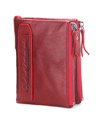 Contacts Herren Geldbörse Echtes Leder-Bifold Wallet Doppel Reißverschlusstasche Geldbeutel Rot … Contacts Herren Geldbörse Echtes Leder-Bifold Wallet Doppel Reißverschlusstasche Geldbeutel Rot … von Contacts