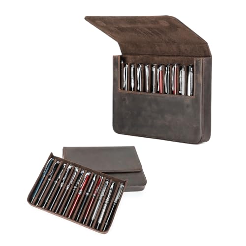 Contacts Stifteetui aus echtem Leder Groß, Vintage-Stifthalter, Stift-Schutzhülle Stift-Display-Vitrine Elegantes, Bleistift-Organizer-Box Packung 12 Stück Contacts Stifteetui aus echtem Leder Groß, Vintage-Stifthalter, Stift-Schutzhülle Stift-Display-Vitrine Elegantes, Bleistift-Organizer-Box Packung 12 Stück von Contacts