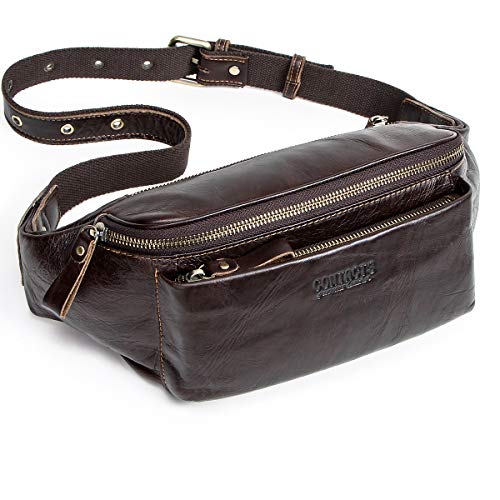 Kontakte Gürteltasche aus echtem Leder für Herren/Damen, Bauchtasche, Hüfttasche, Wandern, Handy, Geldbörse, Halter mit Riegelverschluss, verstellbarer Gürtel, coffee, Einheitsgröße, Wanderrucksack Kontakte Gürteltasche aus echtem Leder für Herren/Damen, Bauchtasche, Hüfttasche, Wandern, Handy, Geldbörse, Halter mit Riegelverschluss, verstellbarer Gürtel, coffee, Einheitsgröße, Wanderrucksack von Contacts