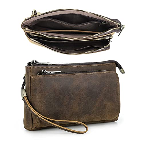Lederarmbänder Clutch Männer Geldbörse Reißverschluss Große Kapazität Visitenkarten Organizer mit Lederriemen Handschlaufe für Männer, Caffè1035 Lederarmbänder Clutch Männer Geldbörse Reißverschluss Große Kapazität Visitenkarten Organizer mit Lederriemen Handschlaufe für Männer, Caffè1035 von Contacts