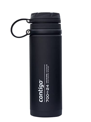 Contigo Fuse Edelstahl Trinkflasche, 100% auslaufsicher, große Wasserflasche mit breitem Schraubverschluss, hält Getränke bis zu 30 Stunden kalt, Premium Outdoor Thermoflasche, 700 ml von Contigo